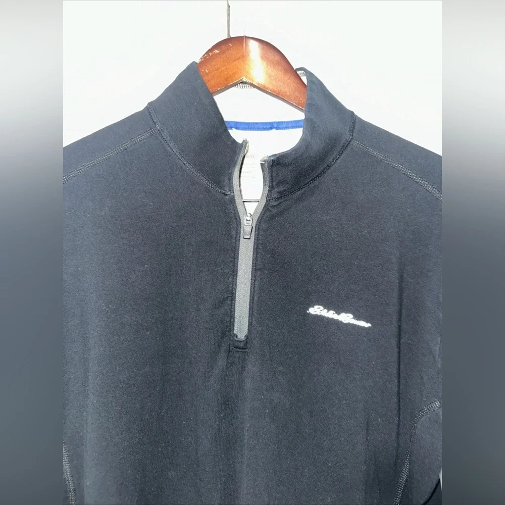 Eddie Bauer Travex FreeDry Lightweight Quarterzip Longsleeve M Black